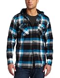 Burnside Men’s Real Tree Flannel Hoody, Turquoise, Medium