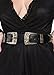 Wink Gal Women's Pu Leather Cowgirl Double Buckle Western Belt