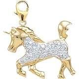 14K DIAMOND UNICORN CHARM- YELLOW GOLD