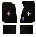 94-04 Mustang 4pc Black Floor Mats with Pony/Bars Emblem