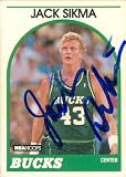 Jack Sikma Autographed/Hand Signed Basketball Card (Milwaukee Bucks) 1989 Hoops #66