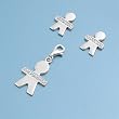 Sterling Silver Pendant and Earrings Set - Clear CZ
