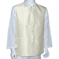 Mens Jacket Vests Outerwear Silk Fabric with Lining Evening Dress Size M (jkt402)