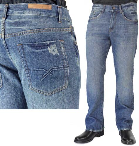 Mens Eduardo Blue Steel Straight Denim Jeans - 34x30