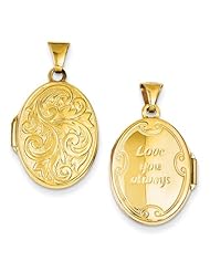 14k Yellow Gold Love you always Reversible Locket. Metal Wt- 1.45g