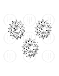 Sterling Silver -CZ Royal Wedding Inspired Earrings Pendant Set (White