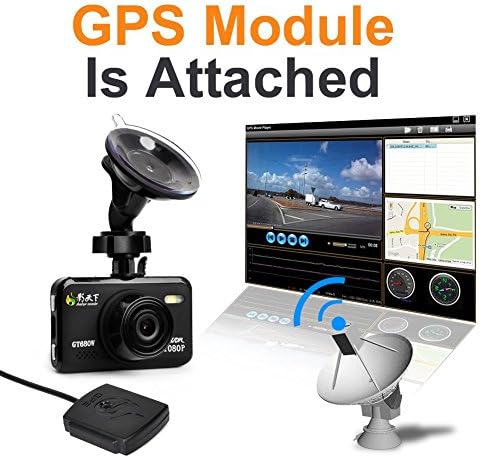 E-PRANCE GT680W Advanced WDR Car Dashboard Camera With 140 Degree Lens + GPS Logger + FULL HD 1080P + Super Night Vision + G-sensor