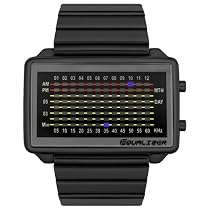 Tokyo Flash Equalizer Digital Black LED Stainless Steel Watch #EQUALIZER/FREQ/IPB/BLUE