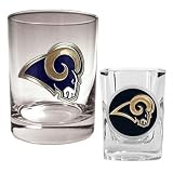 NFL St. Louis Rams Rocks Glass & Shot Glass Set - Primary Logo