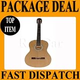 4/4 Full Size 39” Natural Beginner Classical Acoustic Guitar Pack Package Outfit Nylon String – Includes Strap, bag, Set of strings, pick, pitch pipe and FREE DVD *NEW*