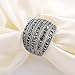 Mytys Classic Black Dome Marcasite Crystal Rings