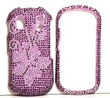 Sparkling Purple with Silver Flower Samsung Intensity 2 II U460 Luxury Rhin ....
