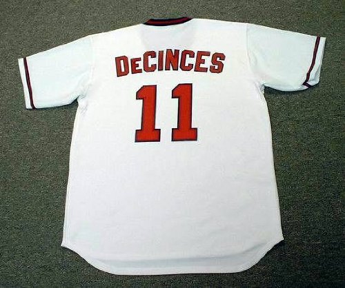 DOUG DECINCES California Angels 1982 Majestic Cooperstown Throwback Baseball Jersey, LARGE