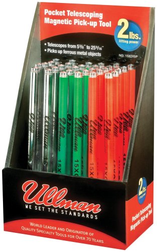 Ullman15XDISP 30-Piece Pocket Telescopic Magnetic Pick-Up Tools Display, 5-5/8" to 25-9/16" Extended Handle Length