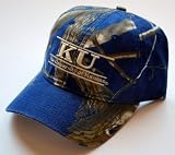 Kansas Jayhawks Mens Hat Cap The Game RealTree Blue Camo Adjustable