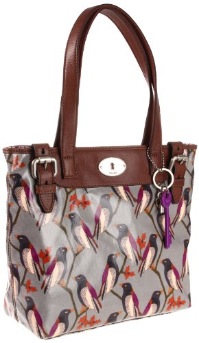 New Fossil ZB5126 Key-Per Vintage Shopper Bird Handbag