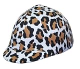 Equestrian Riding Helmet Cover - Snow Leopard