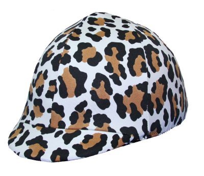 Equestrian Riding Helmet Cover - Snow Leopard