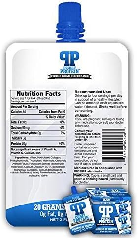 Pocket Protein Men FIVE DRINKS 20 Grams Berry Flavor 80 Calories 0 Carbs 0 Sugars (5)