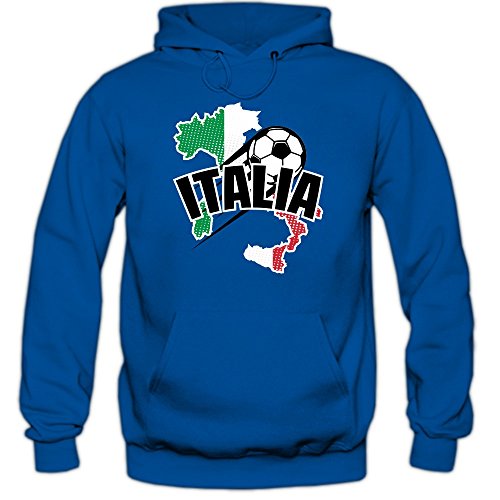 Italien EM 2016 #1 Hoody | Fußball | Herren | Gli Azzurri | Trikot | Nationalmannschaft, Farbe:Blau (Royalblue F421);Größe:S