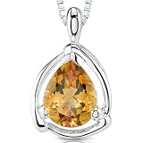 2.25 cts Pear Shape Citrine Pendant in Sterling Silver