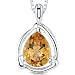2.25 cts Pear Shape Citrine Pendant in Sterling Silver