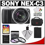 Sony Alpha NEX-C3 Digital Camera Body & E 18-55mm OSS Lens (Black) with 32G ....
