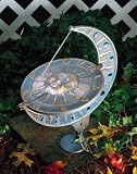 Outdoor Living : Sun & Moon Sundial Verdigris