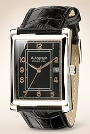 Autograph Stainless Steel Rectangular Face Analogue Watch