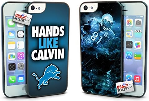 OneDreamCases - Detroit Lions 'Hands Like Calvin' Hard Case COMBO TWO PACK for iPhone 5c