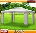 Metall Gartenpavillon Pavillon Partyzelt Gartenzelt 3x4 m Creme NEU