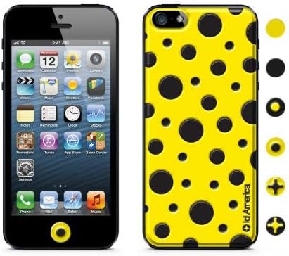 id America CSIA501-YEL Cushi Case for iPhone 5 - Retail Packaging - Yellow Dot