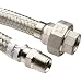 Parker Stainless Steel 316 Flex Hose, S/S 304 Braid, Male NPTF + Female NPT, 1/2ID x .83OD, 12" Long