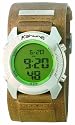 Kahuna 252-5502G Mens Green Digital Dial Brown Strap Watch