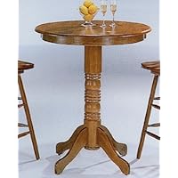 Style Oak Finish Wood Kitchen Bar Breakfast Table