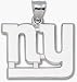 New York Giants Giant 1 3/4 W x 1 1/4 H NY Pendant - Sterling Silver Jewelry