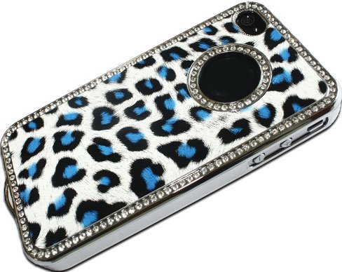 Leopard Leather Rhinestone iPhone 4S