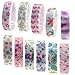 Padgene 11 Pieces Floral Wrist Watch - Silicone Rubber Gel Jelly Unisex Adjustable Bracelet, Digital Band