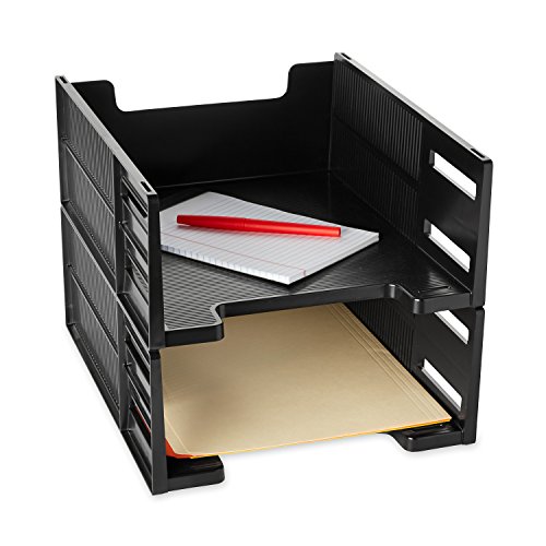 Eldon 17671 Highcapacity front load stackable tray, letter size, black