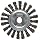 Weiler Vortec Pro Wire Wheel Brush, Threaded Hole, Carbon Steel, Partial Twist Knotted, 4" Diameter, 0.020" Wire Diameter, 5/8-11" Arbor, 20000 rpm