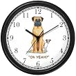 Mastiff & Jack Russell Terrier Dog Cartoon or Comic - JP Animal Wall Clock by WatchBuddy Timepieces (White Frame)
