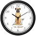 Mastiff & Jack Russell Terrier Dog Cartoon or Comic - JP Animal Wall Clock by WatchBuddy Timepieces (Hunter Green Frame)