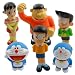 Doraemon 6 Figure Playset and Coin Purse Set Featuring Shizuka, Suneo, Nobita, Gian Takeshi Goda, Doraemon - Figures Range from 4" to 6", Coin Purse is 4" by 4"_s-2