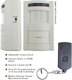 Wireless Motion Detector w/ Remote - Alarm or Chime sounds when door/window is opened or motion in room is detected