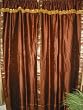 2 Cinnamon Brown India Beaded Silk Sari Drapes Curtains 84 Inches Panels Free Ship