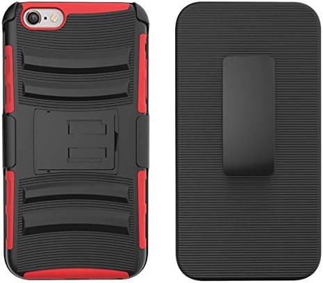 Iphone 6 Plus Case- Otterbox-Red Colored - 3 in 1-Heavy duty-Best Quality Accessory -Kickstand Combo Case with Belt Clip Holster-Shockproof -Popular Design-Great Gift Quality-Many Colors-Grab one NOW!
