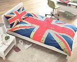 VINTAGE STYLE UNION JACK SINGLE DUVET SET