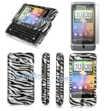 Back Cover Tasche Case für das HTC Desire Z inkl.Displayfolie Zebra
