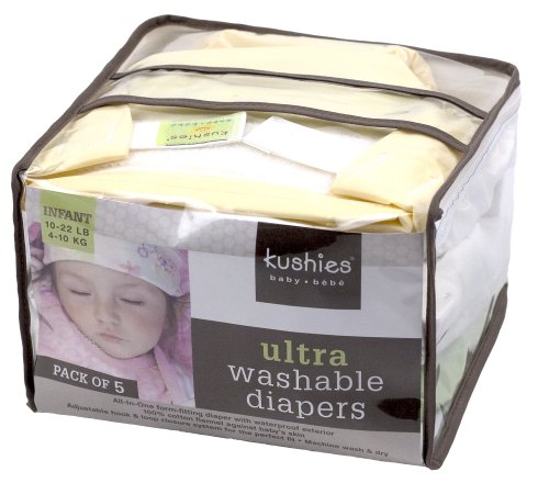Kushies - Reusable Ultra Diapers for Infants - 5 Pack