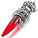 Men's Stainless Steel Pendant Necklace Crystal Silver Red Dragon Wolf Tooth Tribal -with 23 inch Chain
